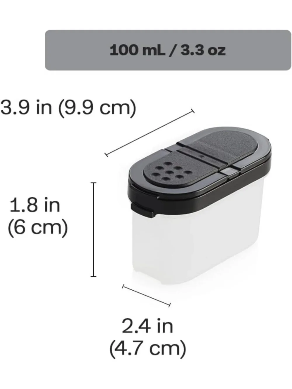 Set of 4 Small Spice Shakers - BPA-Free, Dishwasher Safe, Keeps Herbs Fresh